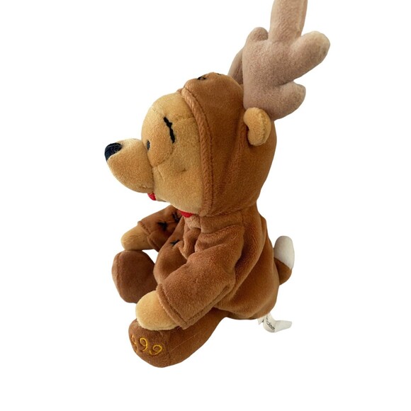 The Disney Store Reindeer Pooh Mini Bean Bag Plush 8” 1999 - Picture 5 of 7